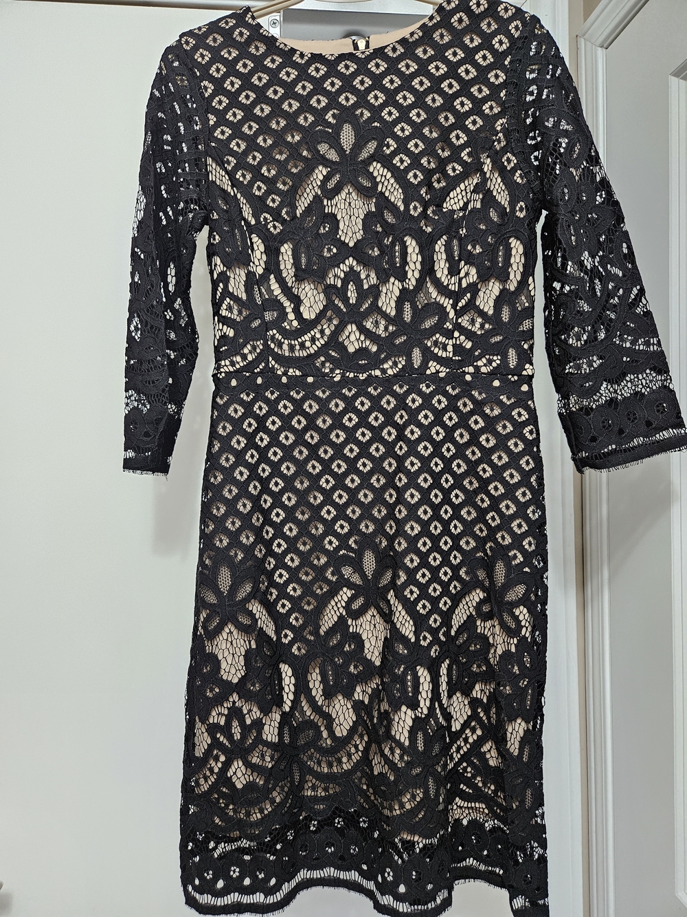 Danny & Nicole Black Lace Dress with Nude Lining